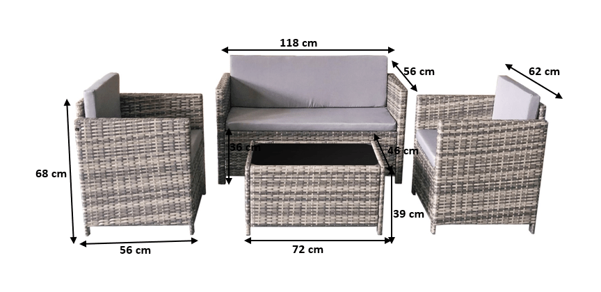 Aiamööbli komplekt CALMO hall - Image 2