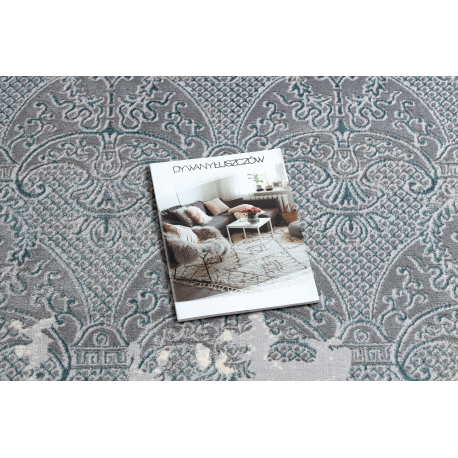 Vaip CORE W3824 helesinine / kreemjas / hall, kahetasandiline fliis - Image 2