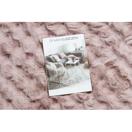 Vaip BUBBLE 45 Kunstlik jänesenahk 3D, roosa, ring - Image 2